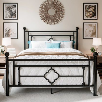 Metal Vintage Victorian Style Headboard and Footboard