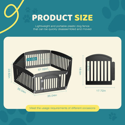 JHK 4- or 6-Panel Foldable Plastic Dog Playpen