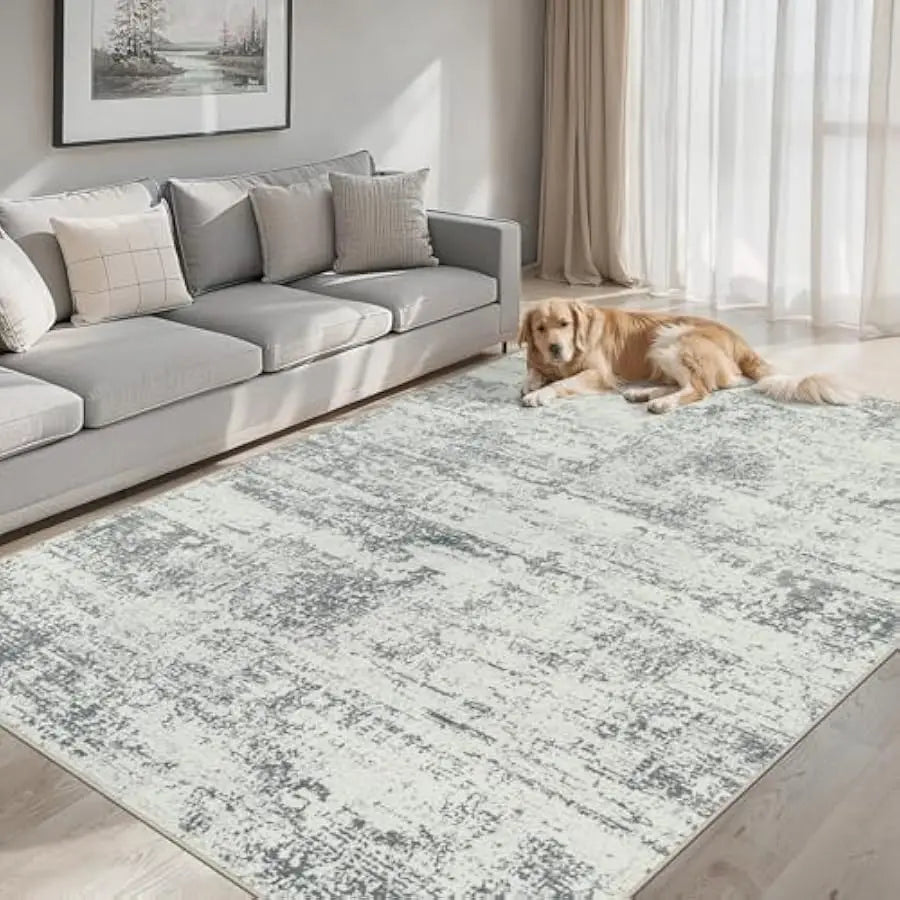 8x10 Neutral Contemporary Washable Area Rug