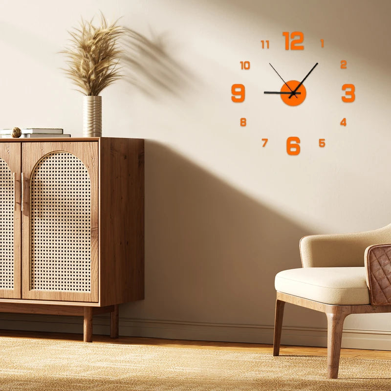 Creative Frameless DIY Silent Wall Clock