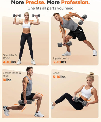 Set of Two 5-in-1 Adjustable Dumbbell Set