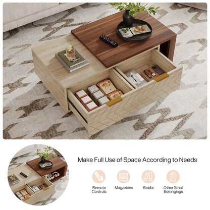 Tribesigns Extendable Coffee Table with Drawers
