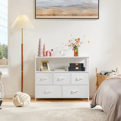JHK Wardrobes For Bedroom With 5/7/10 White Lover Fabric Drawers Chest Wardrobe Closet For Storage Cabinet Bedroom Of Furniture