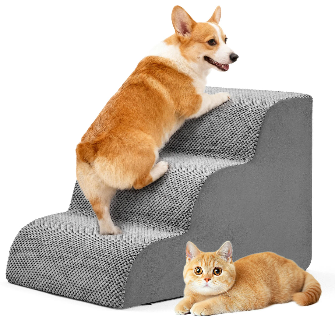 JHK 3-5 Step High-Density Foam Dog Stairs