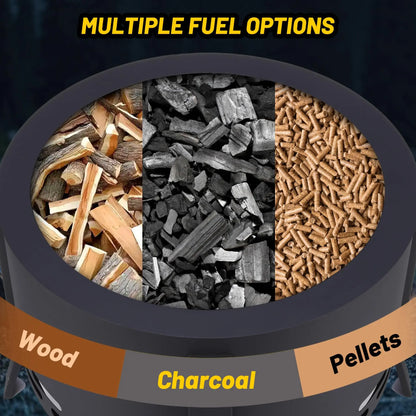 26-Inch Portable Smokeless Fire Pit with Fire Poker