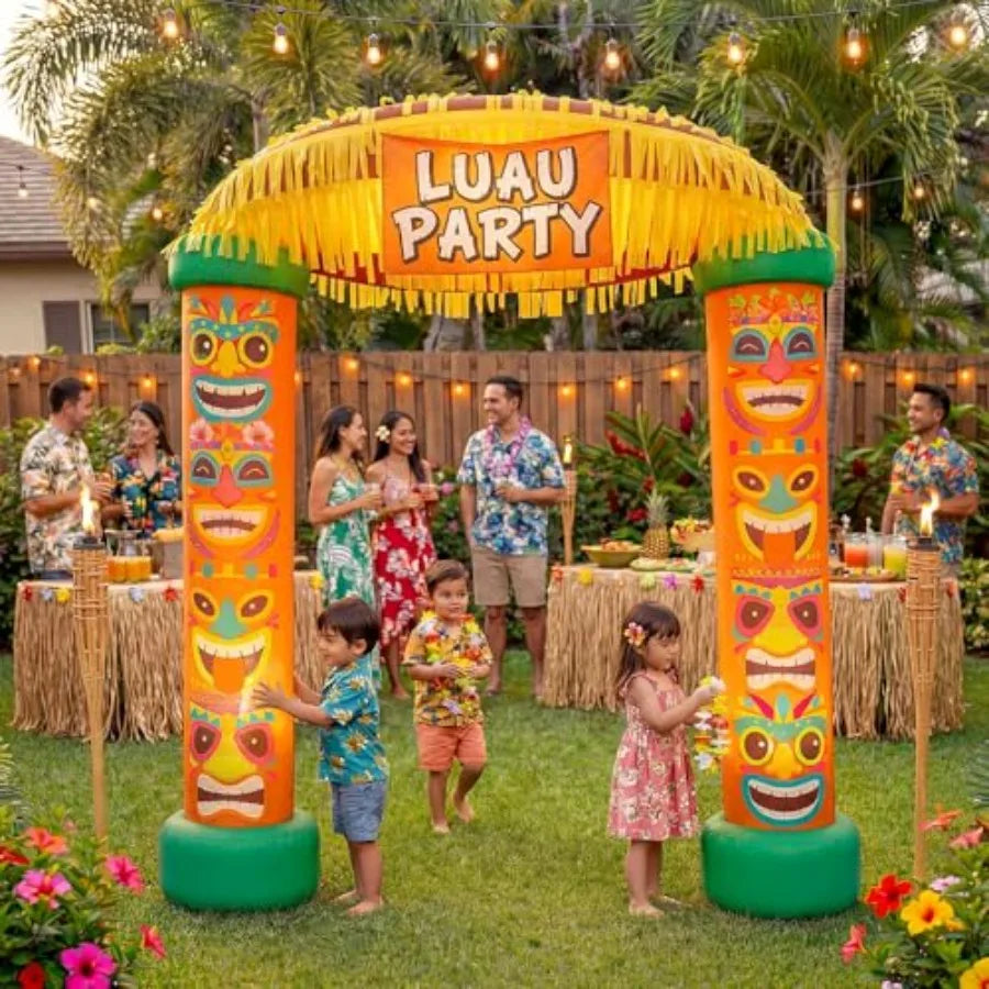 8.5 Foot Hawaiian Tiki Luau Archway Inflatable Decoration