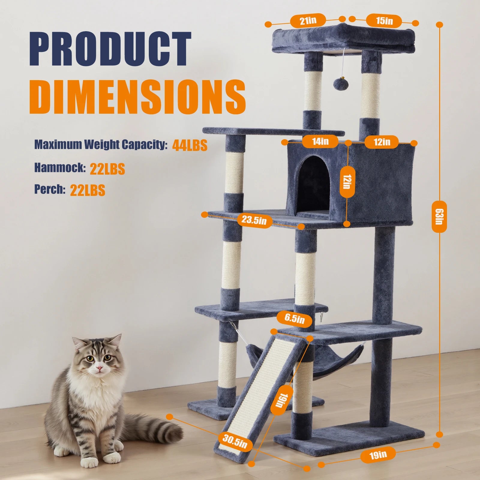 JHK 63 Inch Multi-Cat Climbing Tower