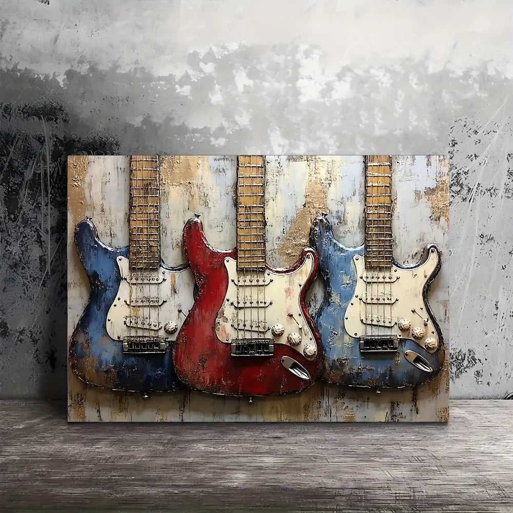 Old Bass Guitar Wall Art