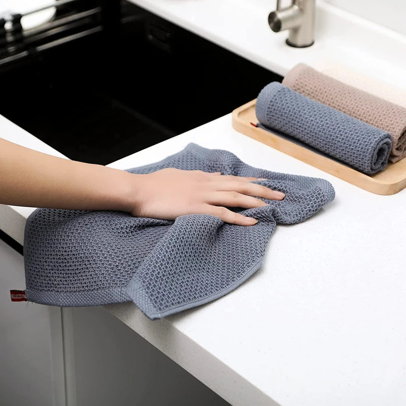 100% Ultra Soft Waffle Weave Cotton Kitchen Towels