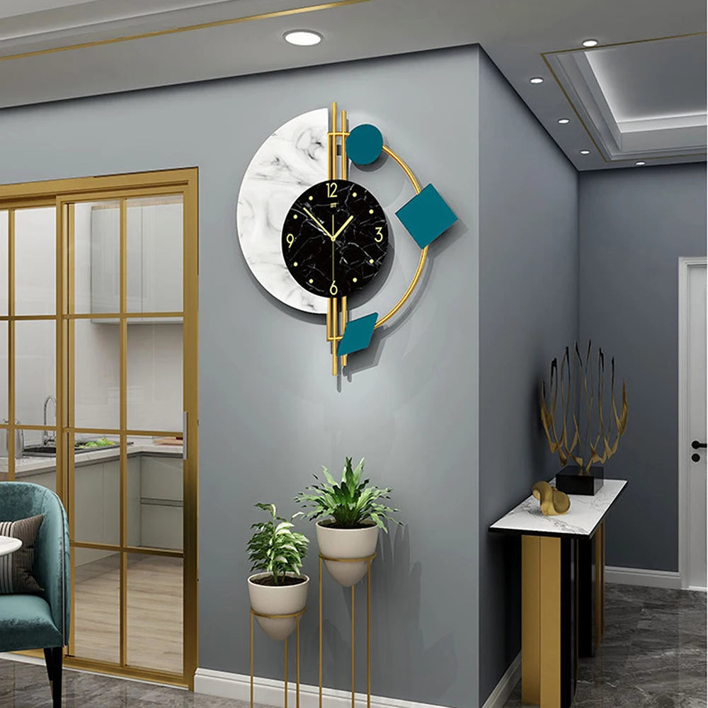 Creative Semicircle Marble Wall Clock