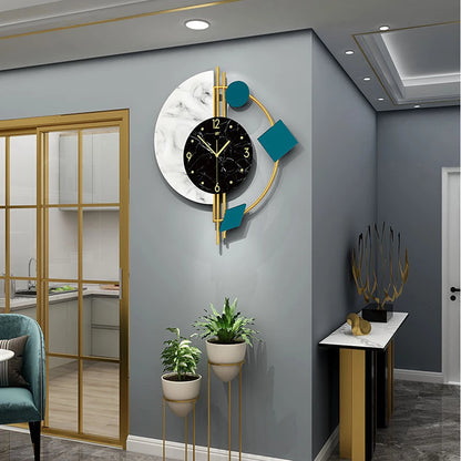 Creative Semicircle Marble Wall Clock