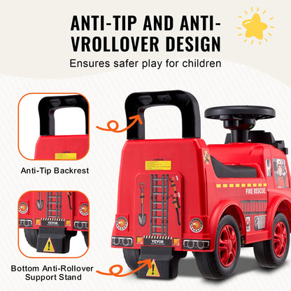 SucceBuy Ride On Push Fire Engine for Toddlers