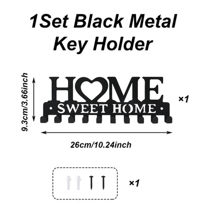 Black Metal Wall Mounted Key Holder