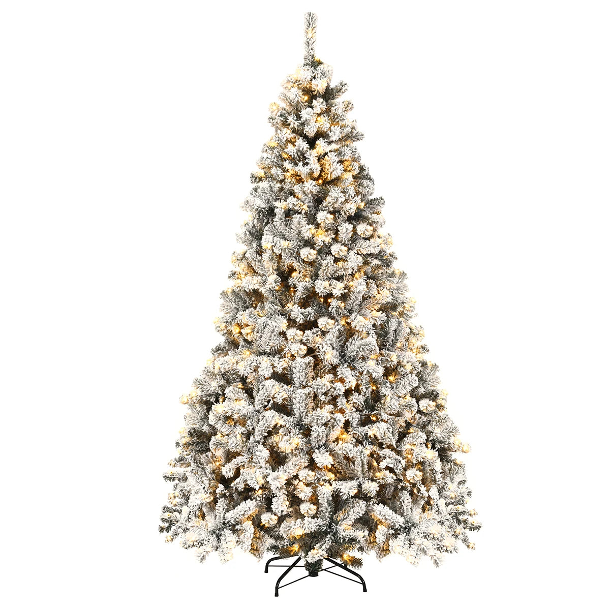 7.5 Foot Pre-Lit Premium Snow Flocked Artificial Christmas Tree