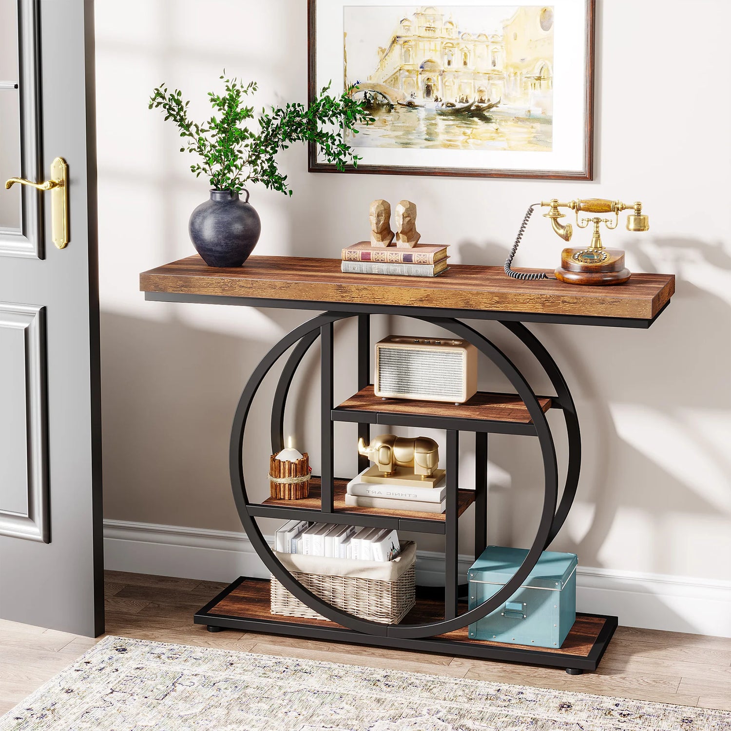 Tribesigns 4-Tier Console Table with 4 Shelves
