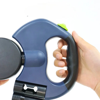 Automatic Retractable Two-End Pet Leash with Flashlight