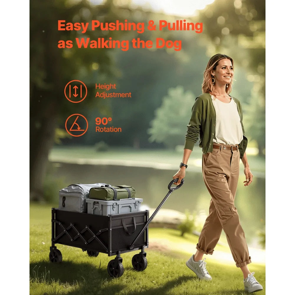 225 Pounds Foldable Multi-Purpose 4-Wheel All-Terrain Cart