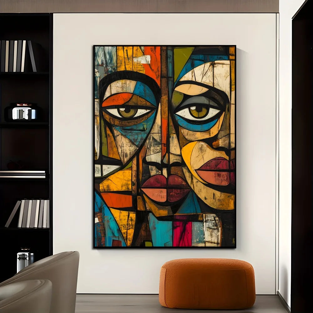 Frameless Modern African Abstract Canvas Wall Art
