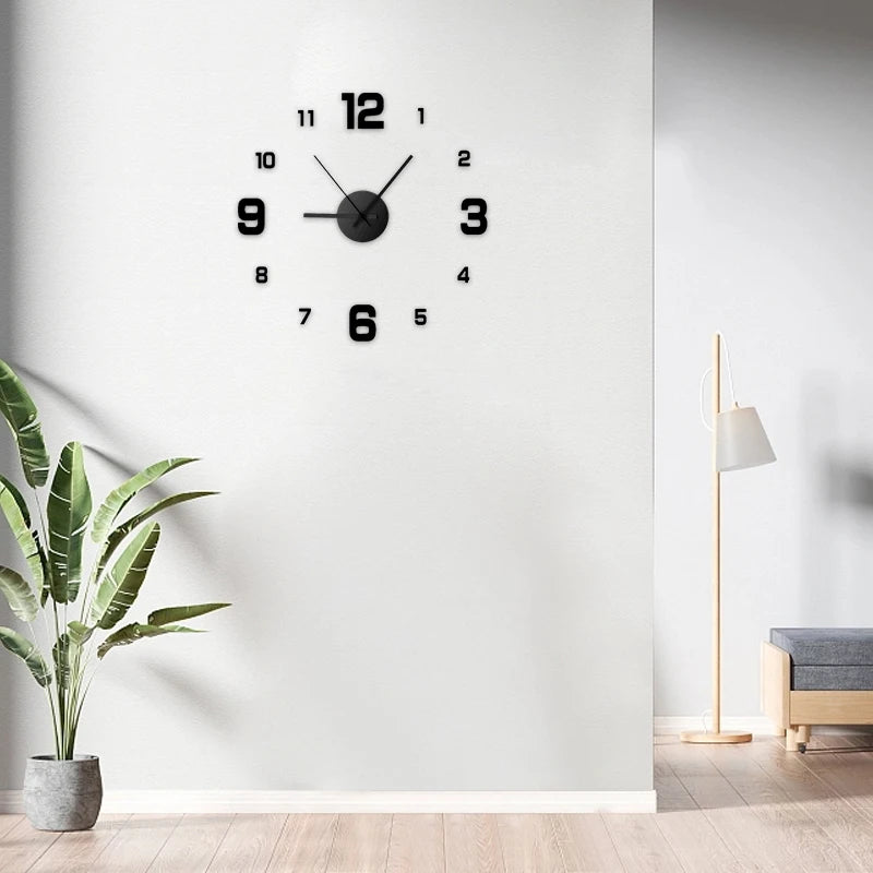 Creative Frameless DIY Silent Wall Clock