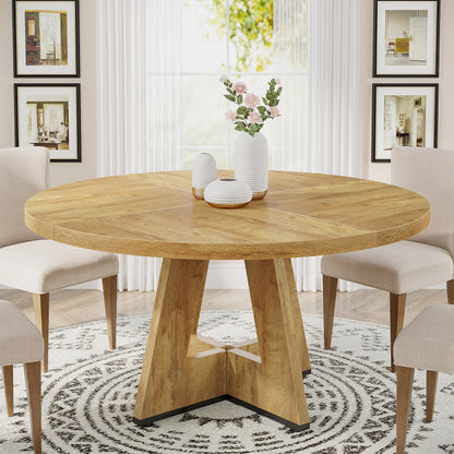 Tribesigns Farmhouse Style Round Dining Table for 4