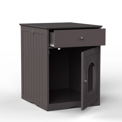 Wooden Cat House Cat with Litter Box