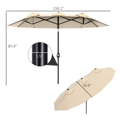 9.7 Foot Double-Sided Patio Umbrella with 3 Air Vents