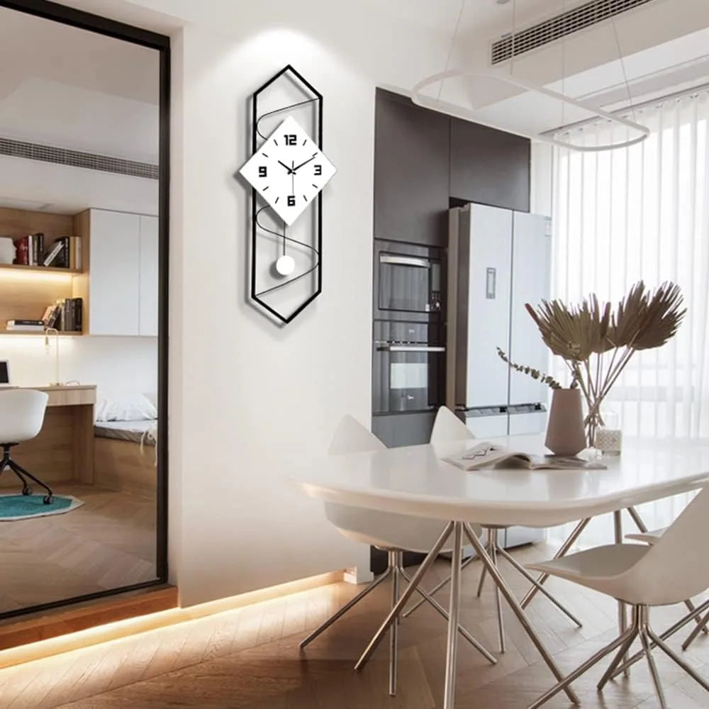Large Pendulum Style Quartz Silent Wall Clock