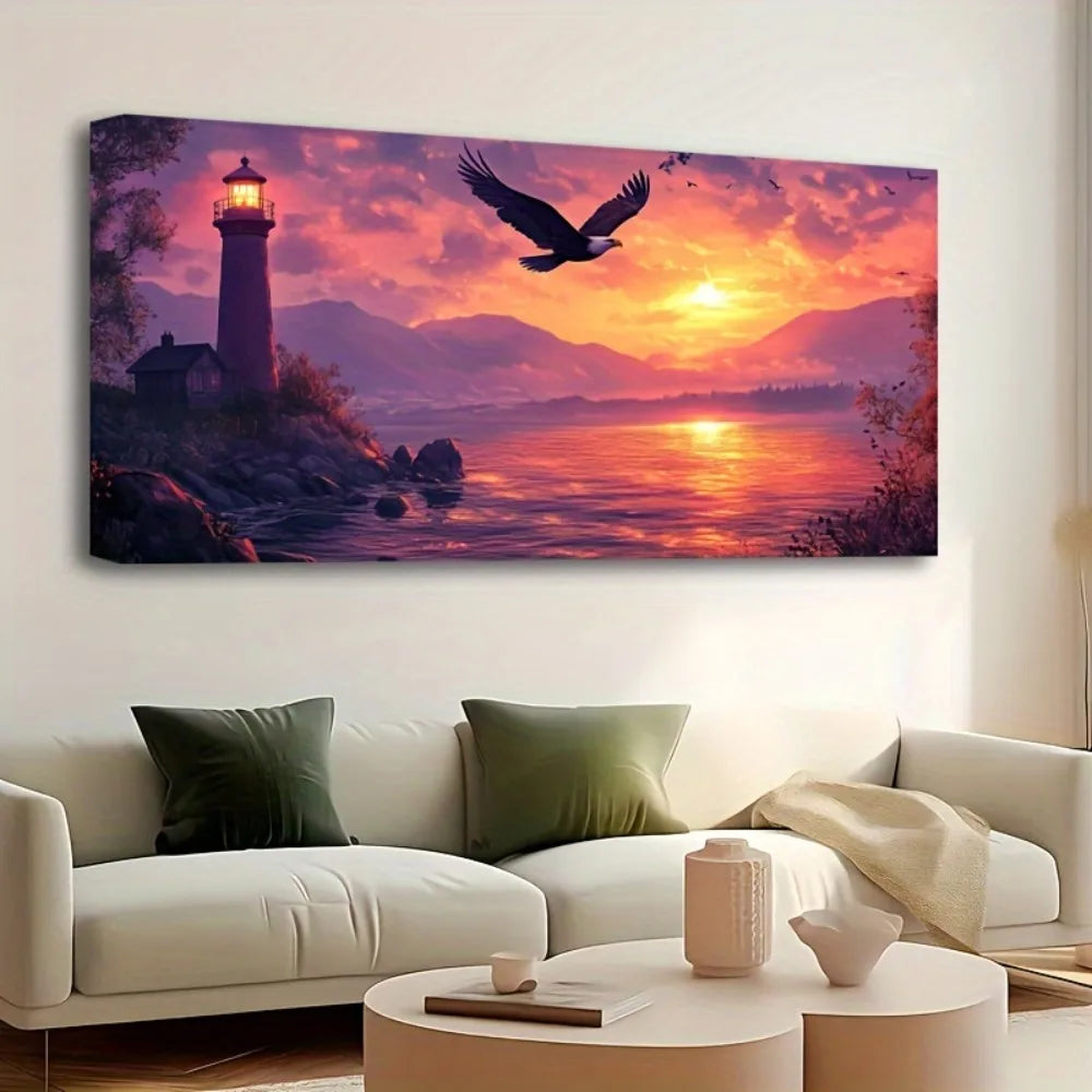 Lighthouse Landscape Canvas Interior Wall Art Decoration