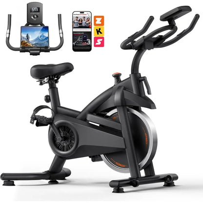 Silent Stationary Exercise Bike with 0-100 Resistance Levels