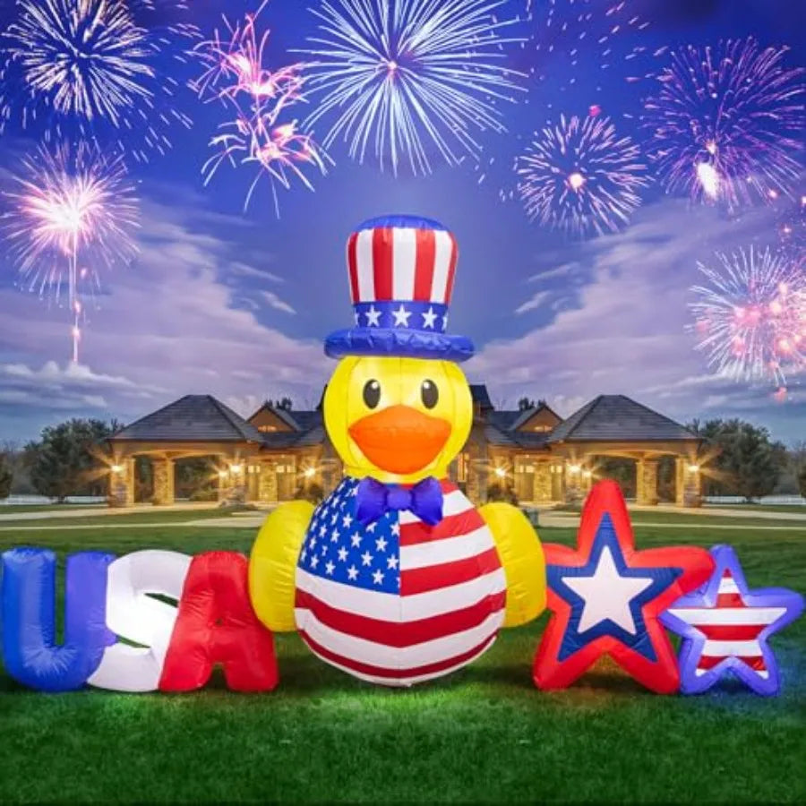 8.8 Foot Outdoor Patriotic USA Duck Inflatable Decoration