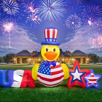 8.8 Foot Outdoor Patriotic USA Duck Inflatable Decoration