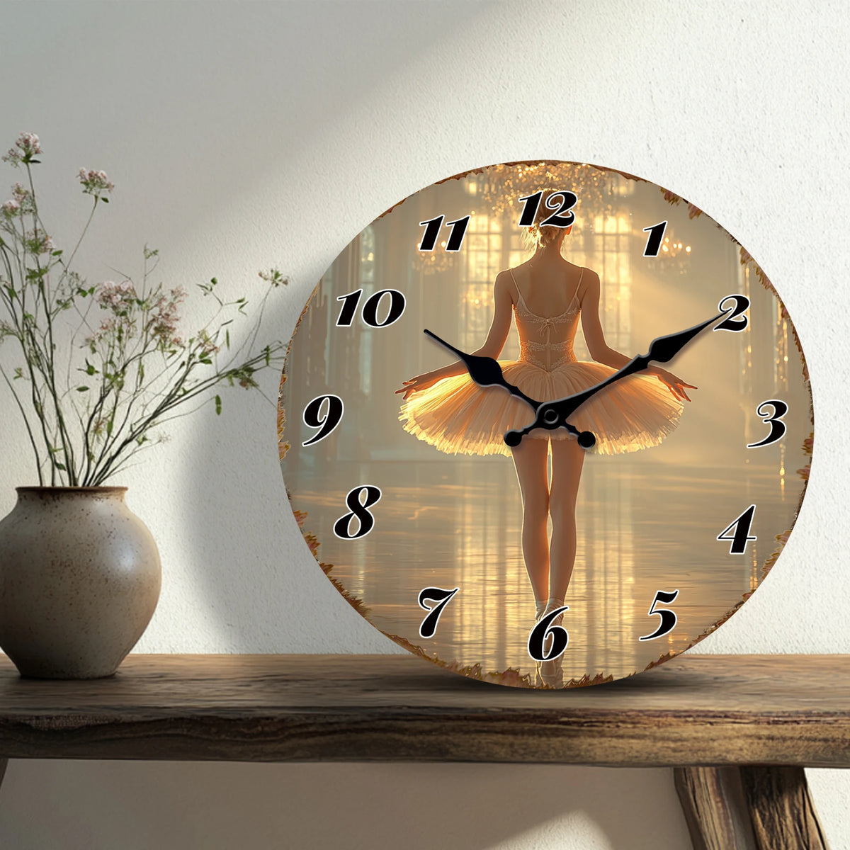 Ballerina in Tutu Dress Wall Clock