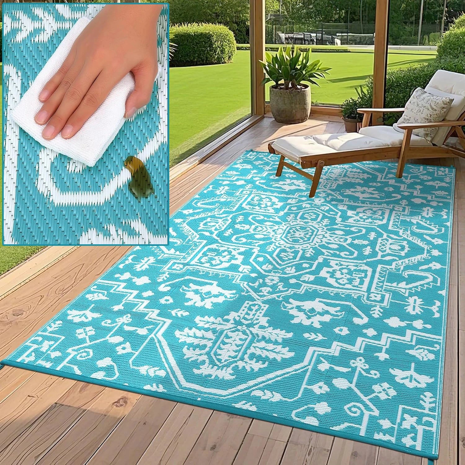 Stain-Resistant Waterproof Outdoor Area Rug