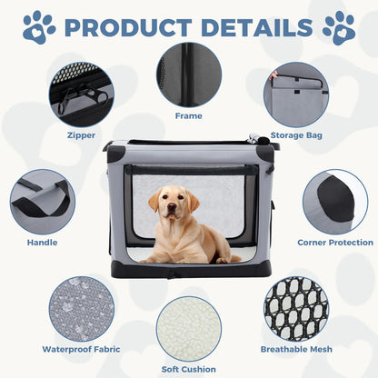JHK Foldable Soft Dog Crate Portable Pet Kennel