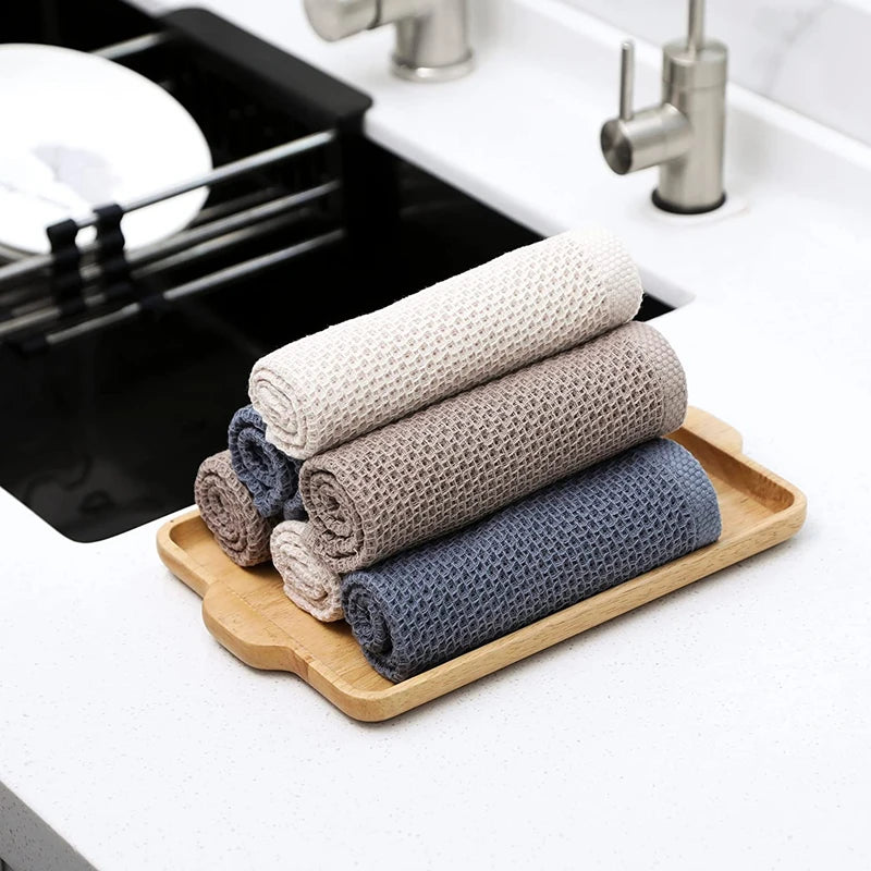 100% Ultra Soft Waffle Weave Cotton Kitchen Towels