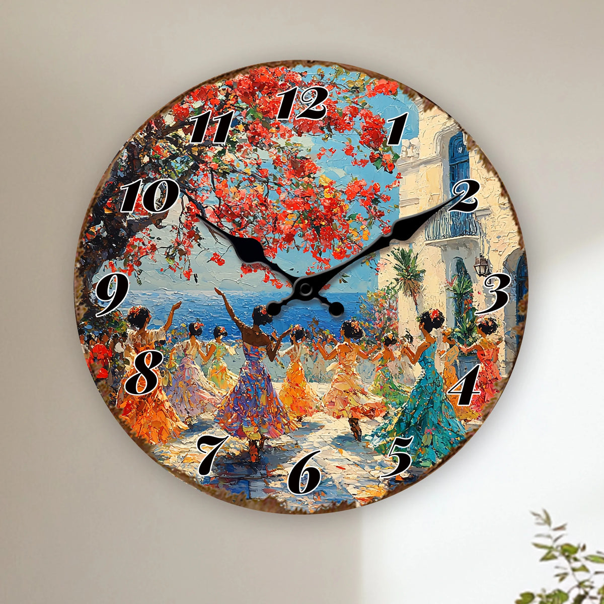 Round Vibrant Dancers Wall Clock