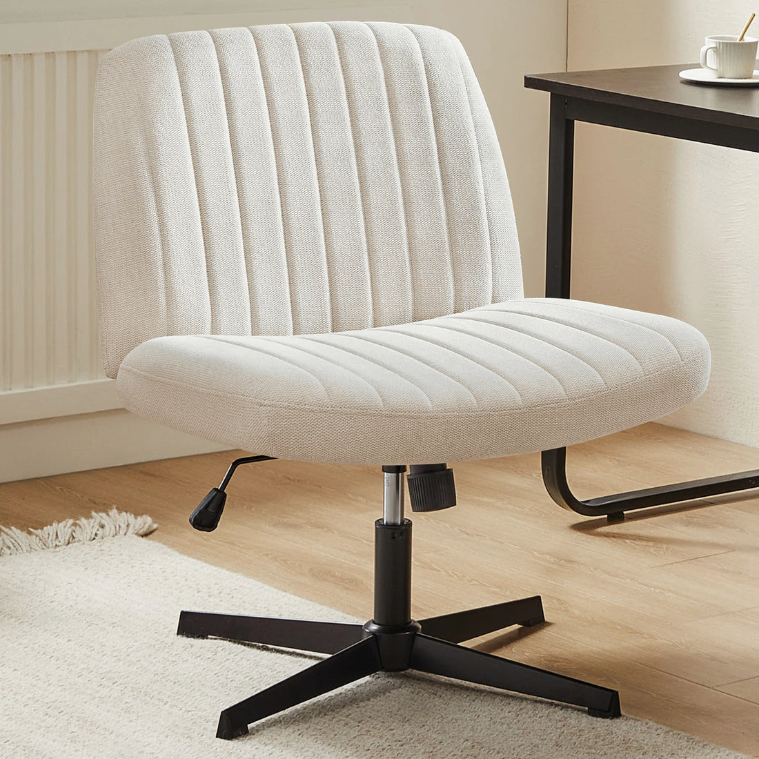 JHK Armless Office Chair in Cloth, Leather or Velvet
