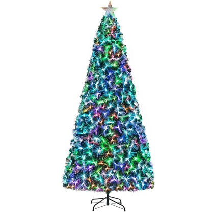 6-8-9- and 10 Foot Pre-Lit Fiber Optic Christmas Tree