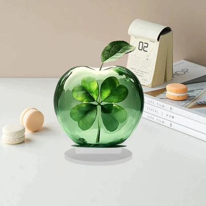 2D Clear Crystal Apple Collectible Figurine