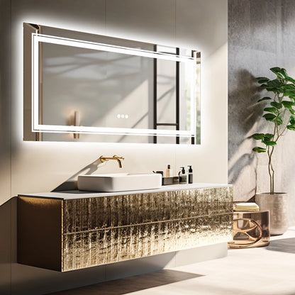 Rectangle Bathroom Mirror with Dimmable Back Light