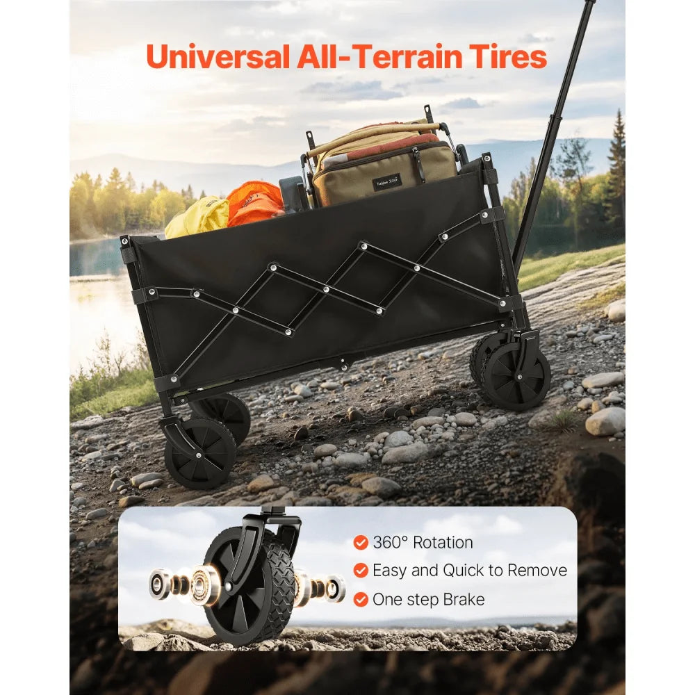 225 Pounds Foldable Multi-Purpose 4-Wheel All-Terrain Cart