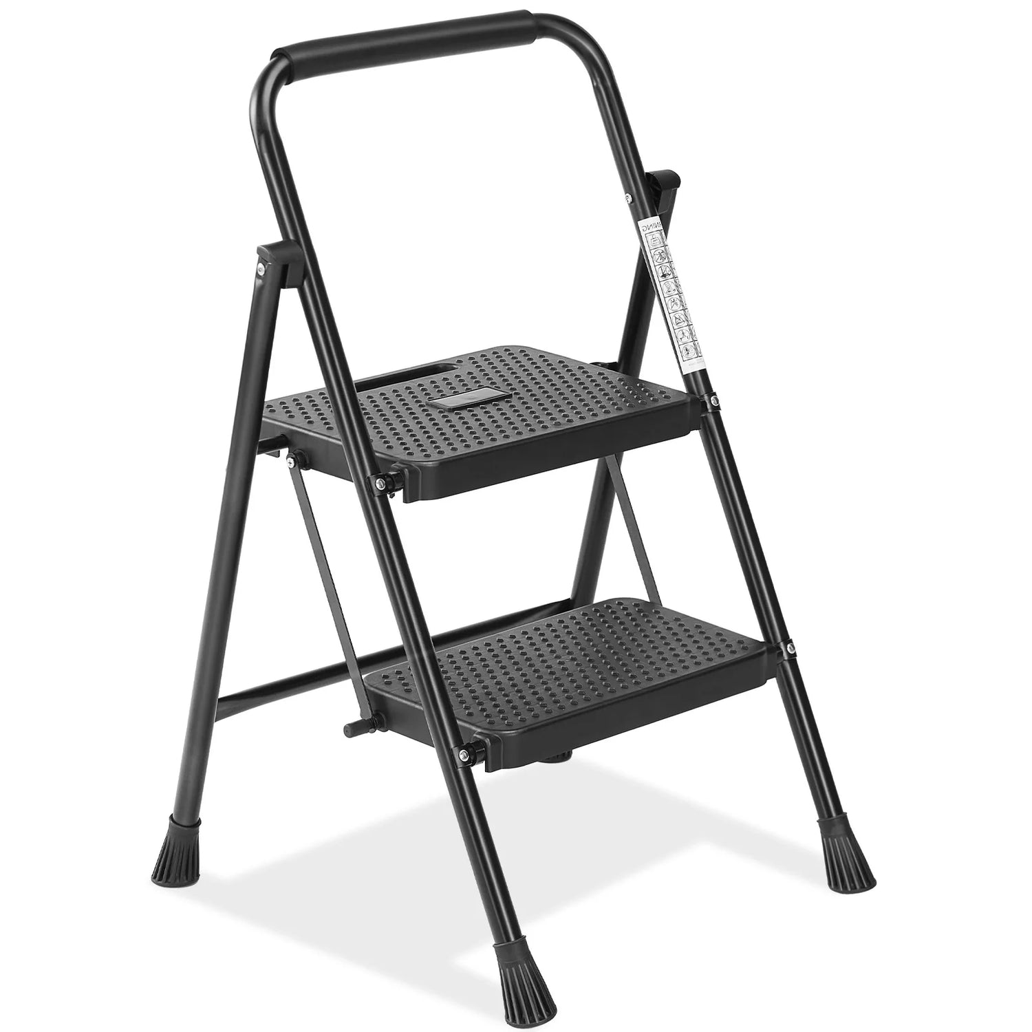 JHK Folding 800 Pound Capacity 2 or 3 Step Ladder Stool with Anti-Slip Pedal