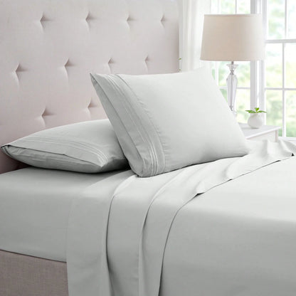 Bamboo 4 Piece Luxury 3 Embroidered Sheet Set
