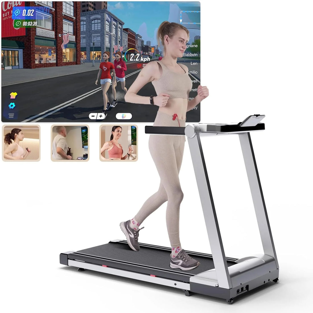 Adjustable Foldable Treadmill with 6% Incline