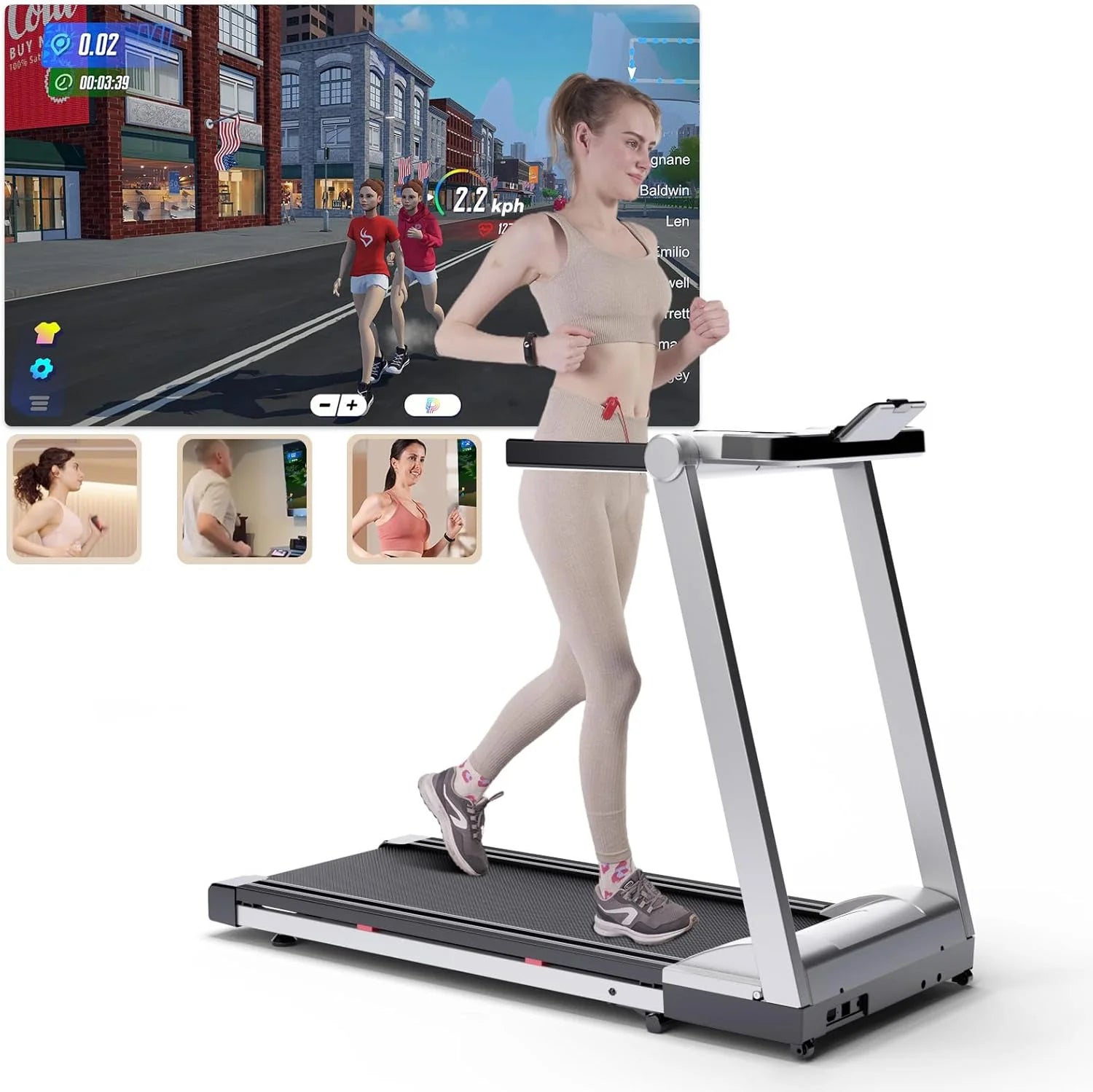Adjustable Foldable Treadmill with 6% Incline