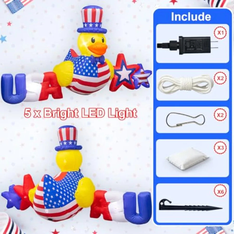 8.8 Foot Outdoor Patriotic USA Duck Inflatable Decoration