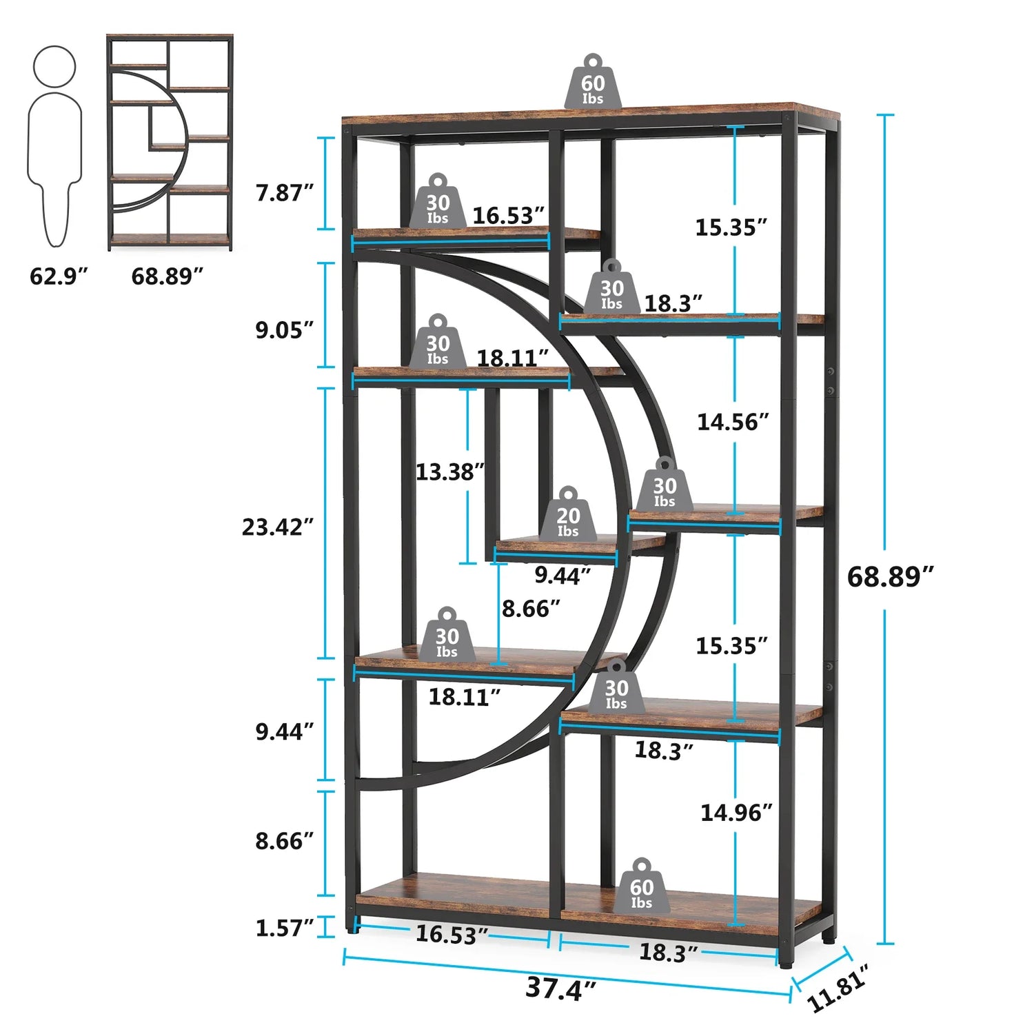 Tribesigns 5-Tier Industrial Tall Shelf