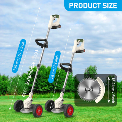 21V Cordless 3-in-1 Lightweight Electric Grass Trimmer