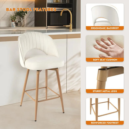 Counter Height Set of 4 Swivel Bar Stools