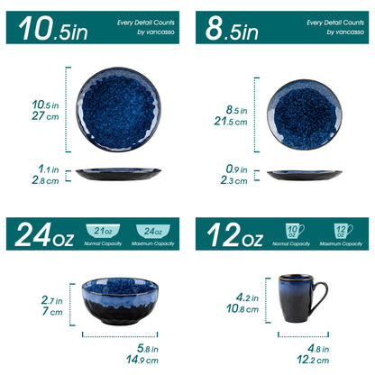 Vancasso 16/32/48-Piece Starry Blue Tableware Set